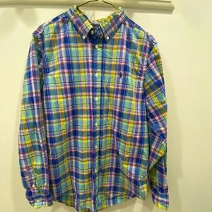 Boys XL (18-20) Ralph Lauren Cotton Shirt. Plaid  Button Down Collar.